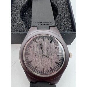 Men's Watch Woodtone Face Unbranded in Gift Box (needs batteries)
